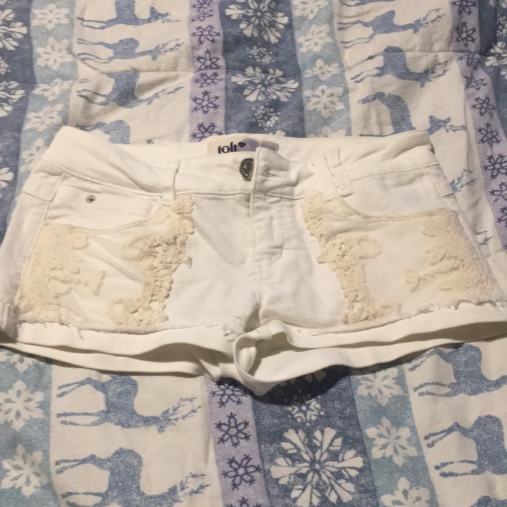 White Denim Shorts